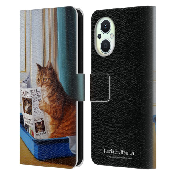 Lucia Heffernan Art Kitty Throne Leather Book Wallet Case Cover For OPPO Reno8 Lite