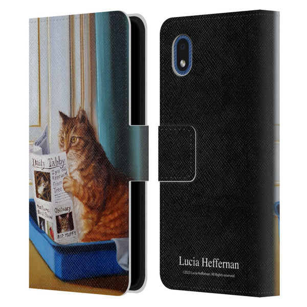 Lucia Heffernan Art Kitty Throne Leather Book Wallet Case Cover For Samsung Galaxy A01 Core (2020)