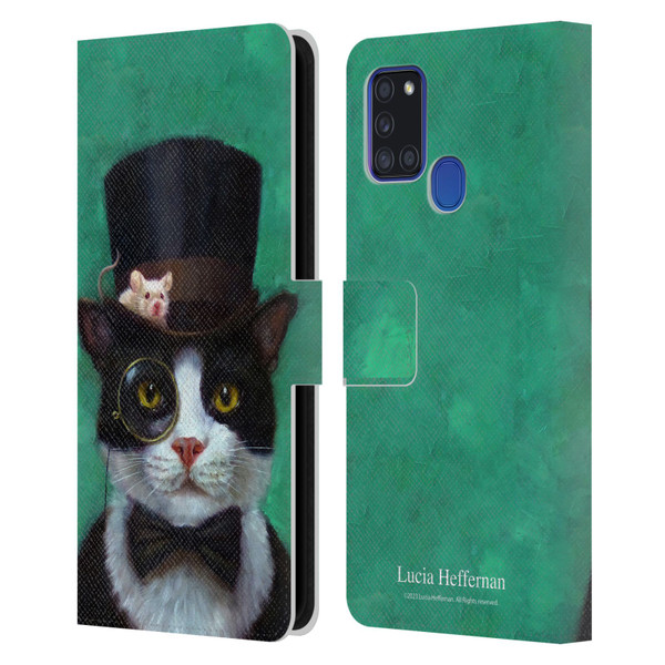 Lucia Heffernan Art Tuxedo Leather Book Wallet Case Cover For Samsung Galaxy A21s (2020)