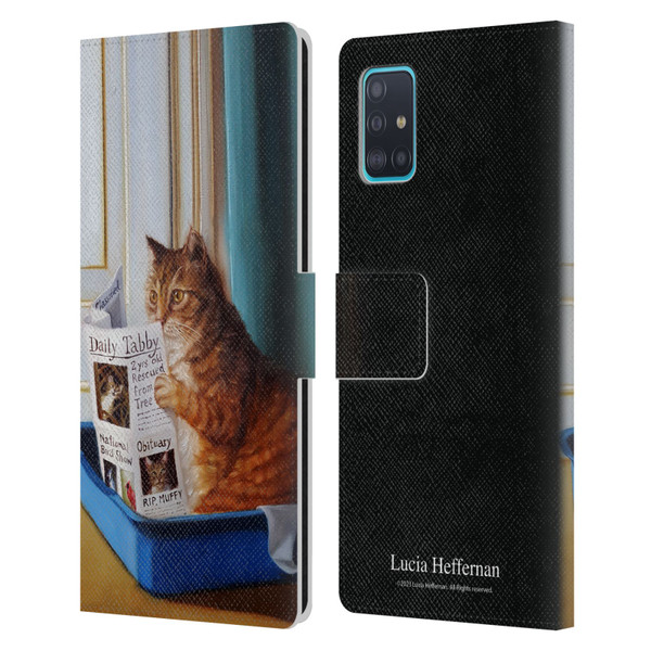 Lucia Heffernan Art Kitty Throne Leather Book Wallet Case Cover For Samsung Galaxy A51 (2019)