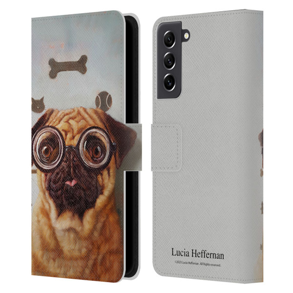 Lucia Heffernan Art Canine Eye Exam Leather Book Wallet Case Cover For Samsung Galaxy S21 FE 5G