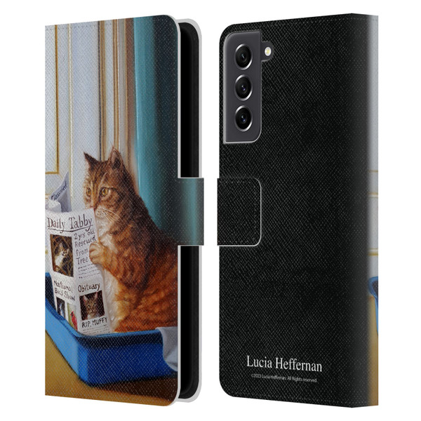 Lucia Heffernan Art Kitty Throne Leather Book Wallet Case Cover For Samsung Galaxy S21 FE 5G