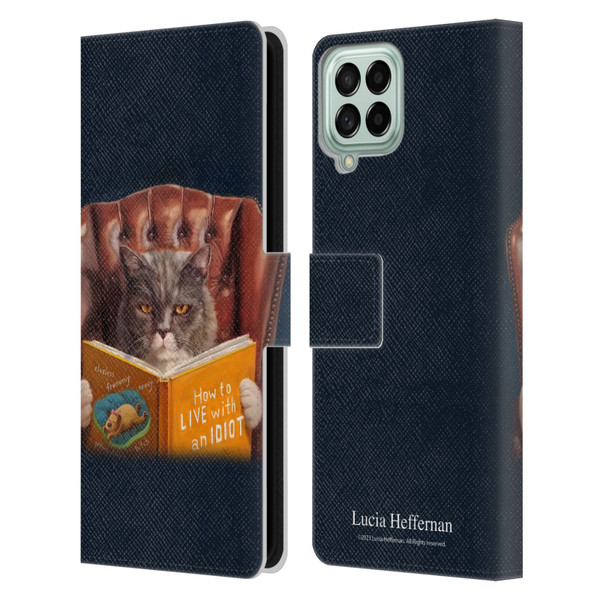 Lucia Heffernan Art Cat Self Help Leather Book Wallet Case Cover For Samsung Galaxy M33 (2022)