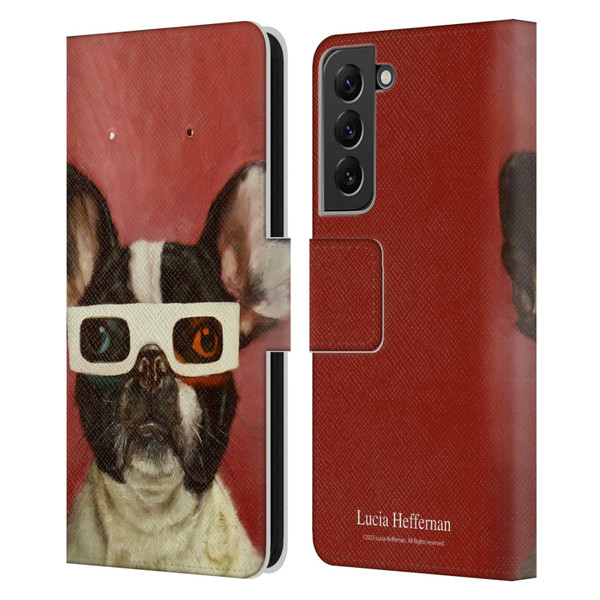 Lucia Heffernan Art 3D Dog Leather Book Wallet Case Cover For Samsung Galaxy S22+ 5G