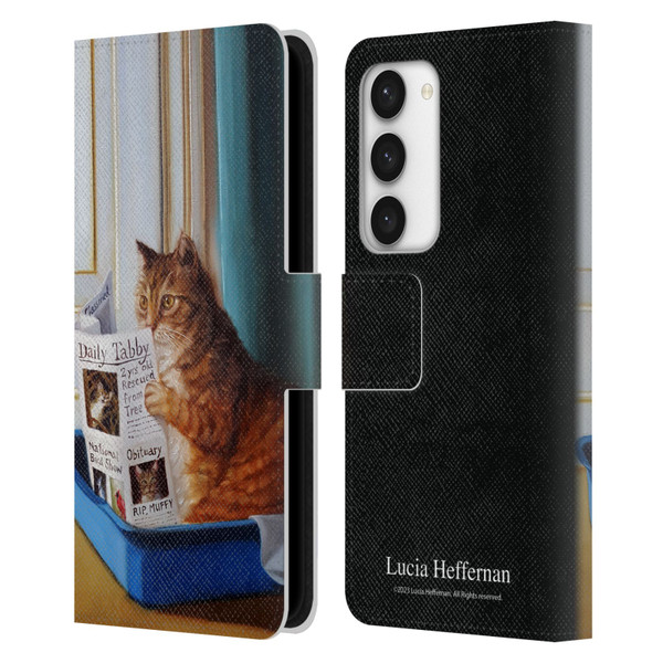 Lucia Heffernan Art Kitty Throne Leather Book Wallet Case Cover For Samsung Galaxy S23 5G
