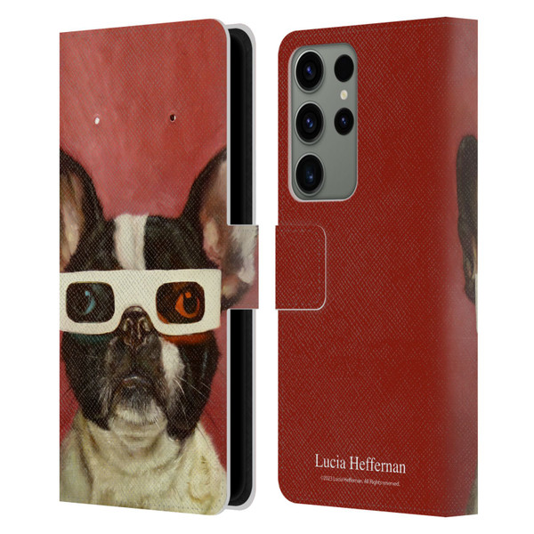 Lucia Heffernan Art 3D Dog Leather Book Wallet Case Cover For Samsung Galaxy S23 Ultra 5G