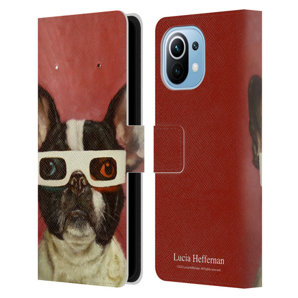 Lucia Heffernan Art 3D Dog Leather Book Wallet Case Cover For Xiaomi Mi 11