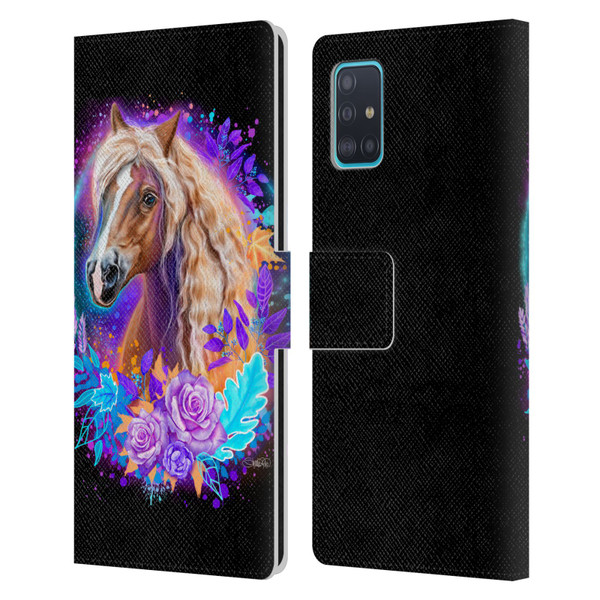 Sheena Pike Animals Purple Horse Spirit With Roses Leather Book Wallet Case Cover For Samsung Galaxy A51 (2019)