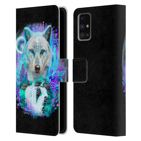 Sheena Pike Animals Winter Wolf Spirit & Waterfall Leather Book Wallet Case Cover For Samsung Galaxy M31s (2020)