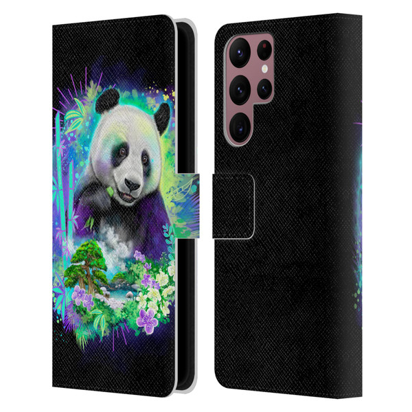 Sheena Pike Animals Rainbow Bamboo Panda Spirit Leather Book Wallet Case Cover For Samsung Galaxy S22 Ultra 5G
