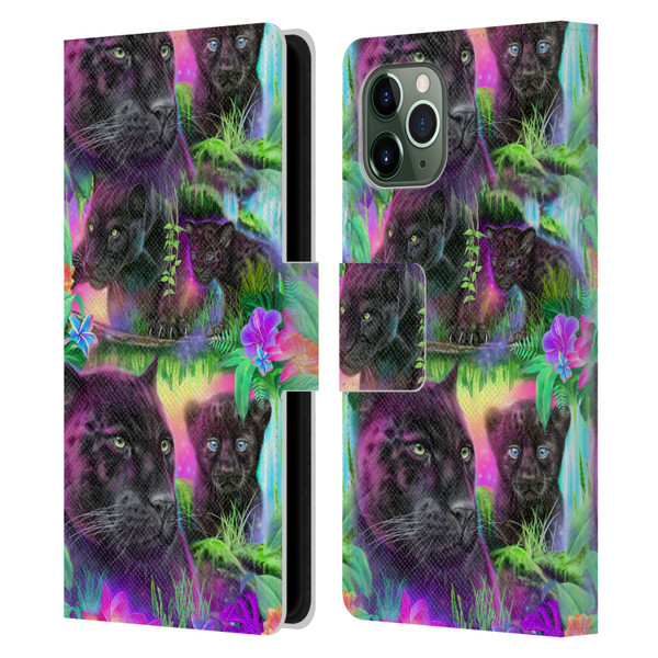 Sheena Pike Big Cats Daydream Panthers Leather Book Wallet Case Cover For Apple iPhone 11 Pro