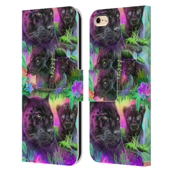 Sheena Pike Big Cats Daydream Panthers Leather Book Wallet Case Cover For Apple iPhone 6 / iPhone 6s