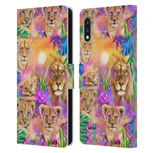 Sheena Pike Big Cats Daydream Lions And Cubs Leather Book Wallet Case Cover For LG K22