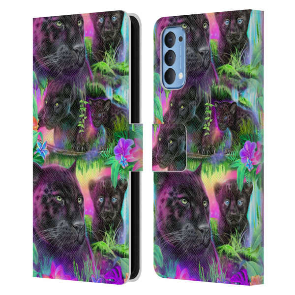 Sheena Pike Big Cats Daydream Panthers Leather Book Wallet Case Cover For OPPO Reno 4 5G