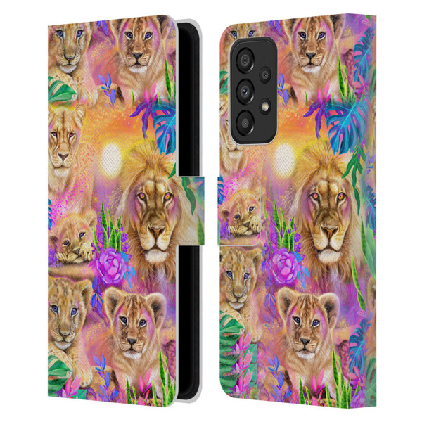 Sheena Pike Big Cats Daydream Lions And Cubs Leather Book Wallet Case Cover For Samsung Galaxy A33 5G (2022)