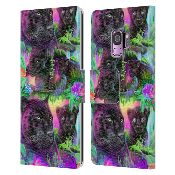 Sheena Pike Big Cats Daydream Panthers Leather Book Wallet Case Cover For Samsung Galaxy S9