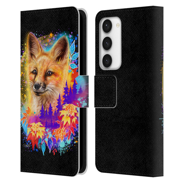 Sheena Pike Animals Red Fox Spirit & Autumn Leaves Leather Book Wallet Case Cover For Samsung Galaxy S23 5G