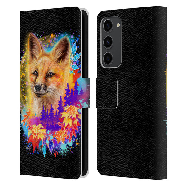 Sheena Pike Animals Red Fox Spirit & Autumn Leaves Leather Book Wallet Case Cover For Samsung Galaxy S23+ 5G