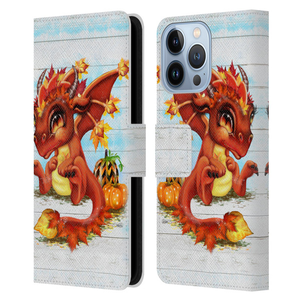 Sheena Pike Dragons Autumn Lil Dragonz Leather Book Wallet Case Cover For Apple iPhone 13 Pro