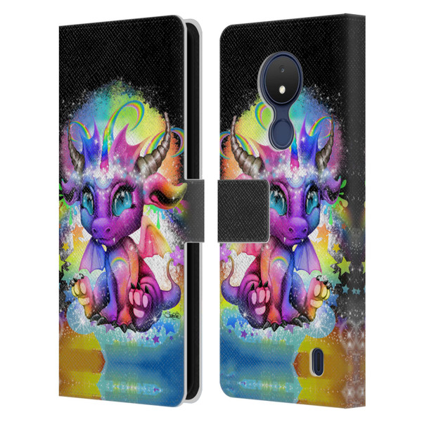 Sheena Pike Dragons Rainbow Lil Dragonz Leather Book Wallet Case Cover For Nokia C21