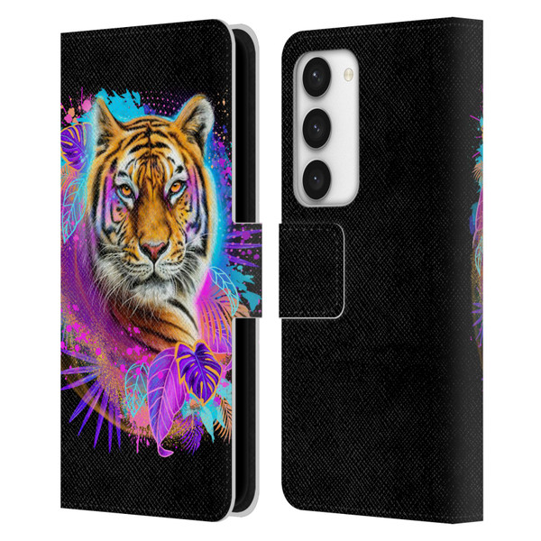 Sheena Pike Big Cats Tiger Spirit Leather Book Wallet Case Cover For Samsung Galaxy S23 5G