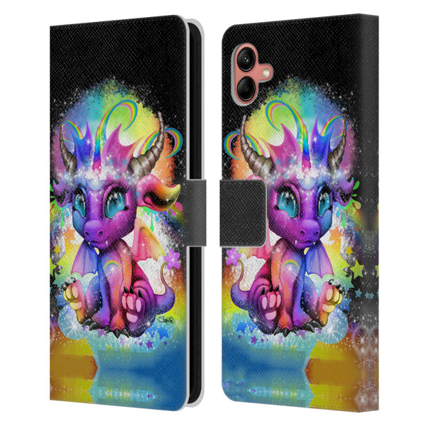 Sheena Pike Dragons Rainbow Lil Dragonz Leather Book Wallet Case Cover For Samsung Galaxy A04 (2022)