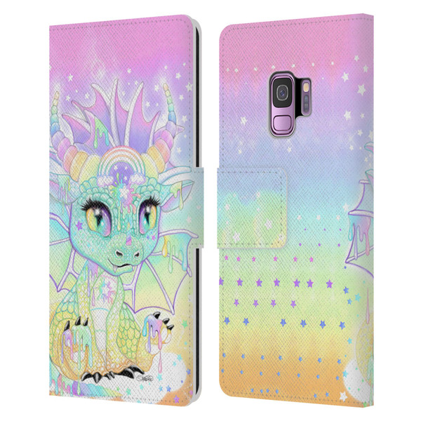 Sheena Pike Dragons Sweet Pastel Lil Dragonz Leather Book Wallet Case Cover For Samsung Galaxy S9