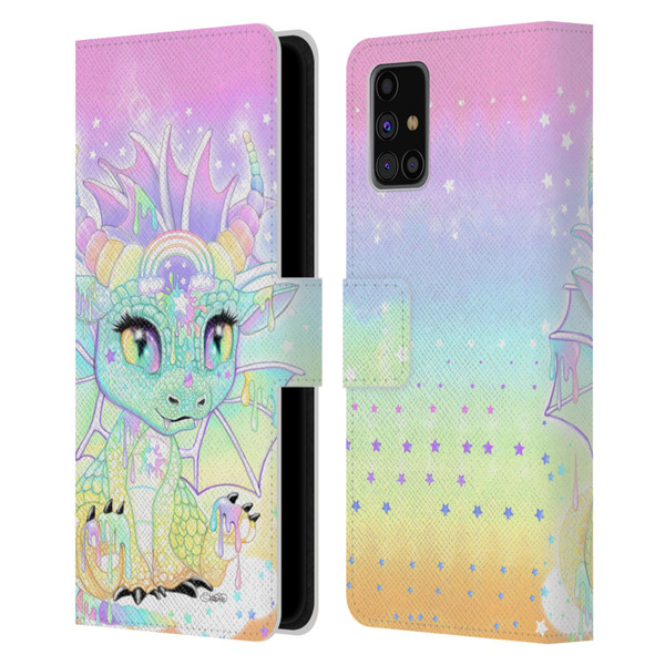 Sheena Pike Dragons Sweet Pastel Lil Dragonz Leather Book Wallet Case Cover For Samsung Galaxy M31s (2020)