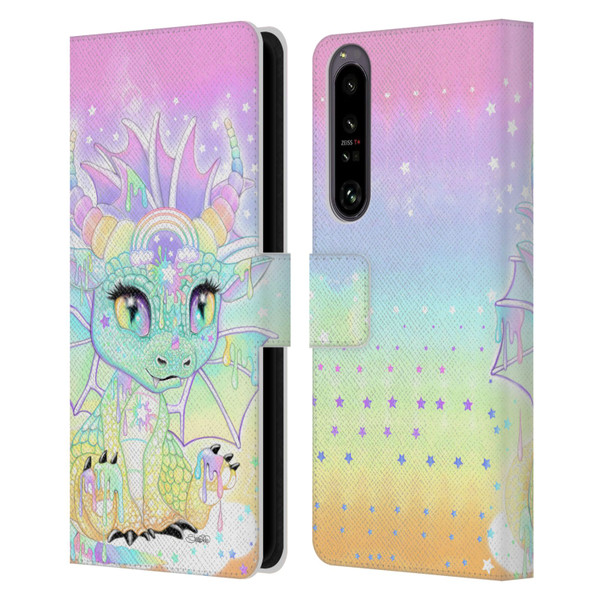 Sheena Pike Dragons Sweet Pastel Lil Dragonz Leather Book Wallet Case Cover For Sony Xperia 1 IV