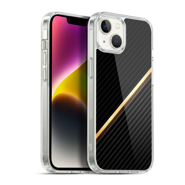 Alyn Spiller Carbon Fiber Gold Soft Gel Case for Apple iPhone 14 Plus & MagSafe