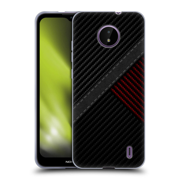 Alyn Spiller Carbon Fiber Stitch Soft Gel Case for Nokia C10 / C20