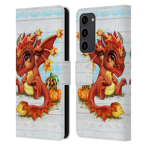 Sheena Pike Dragons Autumn Lil Dragonz Leather Book Wallet Case Cover For Samsung Galaxy S23+ 5G