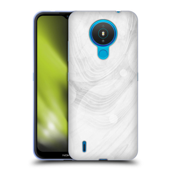 Alyn Spiller Marble White Soft Gel Case for Nokia 1.4