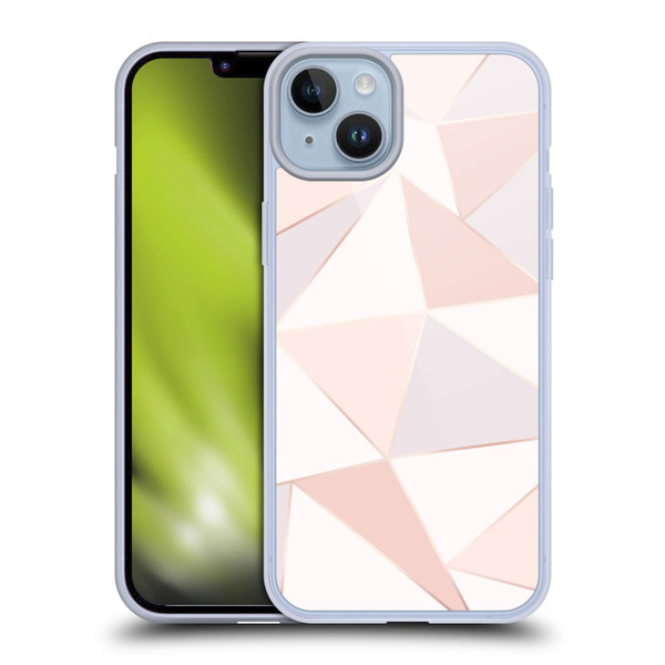 Alyn Spiller Rose Gold Geometry Soft Gel Case for Apple iPhone 14 Plus