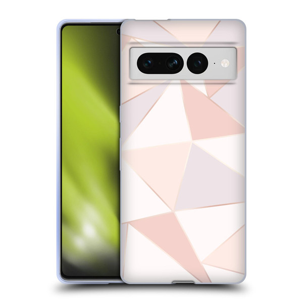 Alyn Spiller Rose Gold Geometry Soft Gel Case for Google Pixel 7 Pro