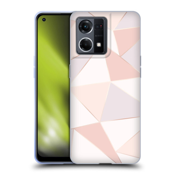Alyn Spiller Rose Gold Geometry Soft Gel Case for OPPO Reno8 4G
