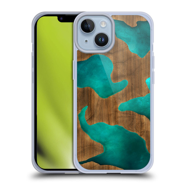 Alyn Spiller Wood & Resin Aqua Soft Gel Case for Apple iPhone 14
