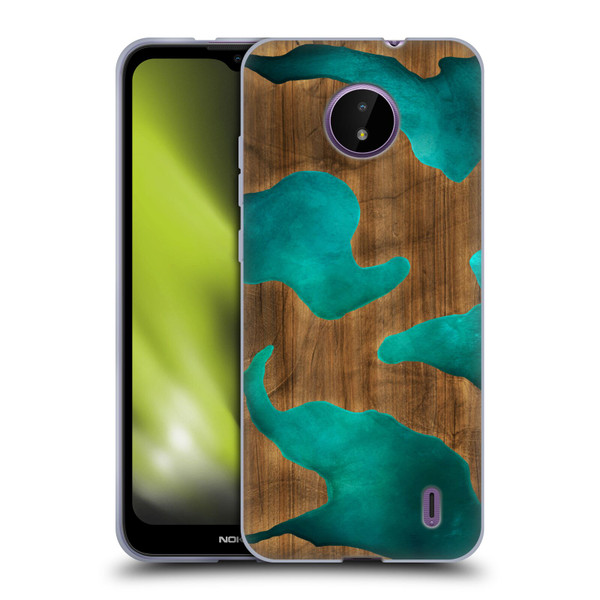 Alyn Spiller Wood & Resin Aqua Soft Gel Case for Nokia C10 / C20
