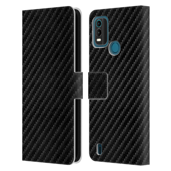 Alyn Spiller Carbon Fiber Plain Leather Book Wallet Case Cover For Nokia G11 Plus