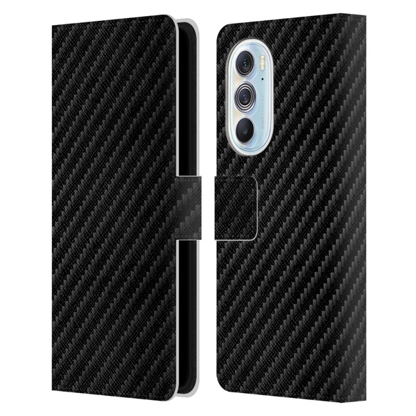 Alyn Spiller Carbon Fiber Plain Leather Book Wallet Case Cover For Motorola Edge X30