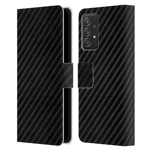 Alyn Spiller Carbon Fiber Plain Leather Book Wallet Case Cover For Samsung Galaxy A53 5G (2022)