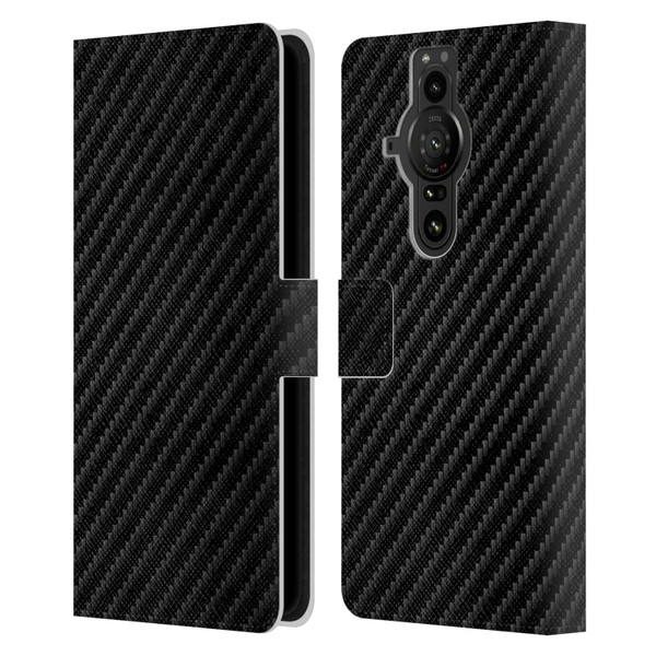 Alyn Spiller Carbon Fiber Plain Leather Book Wallet Case Cover For Sony Xperia Pro-I
