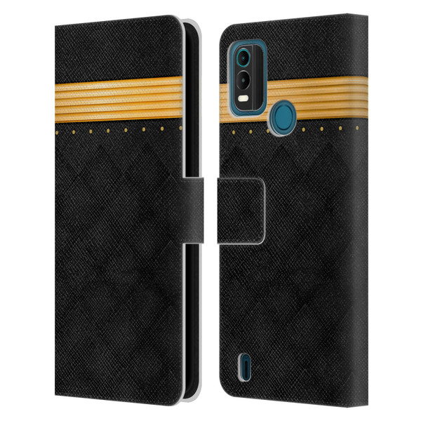Alyn Spiller Luxury Gold Leather Book Wallet Case Cover For Nokia G11 Plus