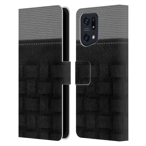 Alyn Spiller Luxury Charcoal Leather Book Wallet Case Cover For OPPO Find X5