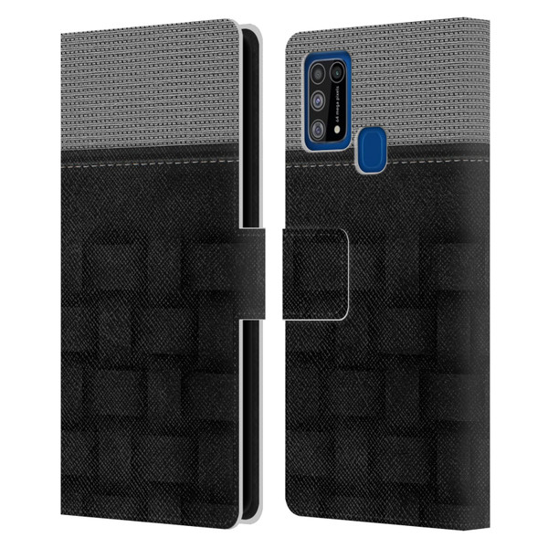 Alyn Spiller Luxury Charcoal Leather Book Wallet Case Cover For Samsung Galaxy M31 (2020)