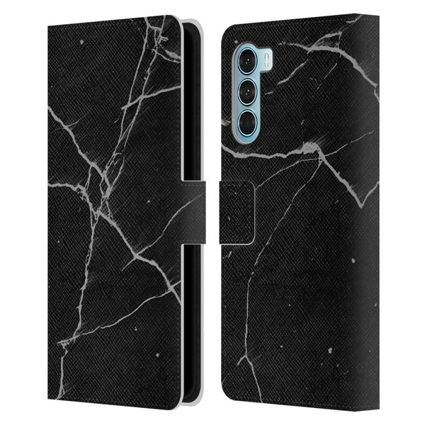 Alyn Spiller Marble Black Leather Book Wallet Case Cover For Motorola Edge S30 / Moto G200 5G