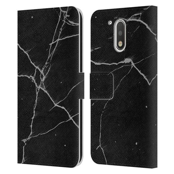 Alyn Spiller Marble Black Leather Book Wallet Case Cover For Motorola Moto G41