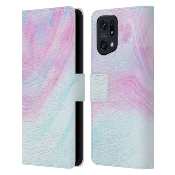 Alyn Spiller Marble Pastel Leather Book Wallet Case Cover For OPPO Find X5