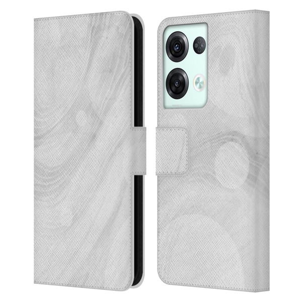 Alyn Spiller Marble White Leather Book Wallet Case Cover For OPPO Reno8 Pro