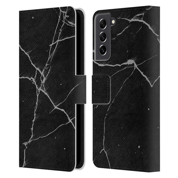 Alyn Spiller Marble Black Leather Book Wallet Case Cover For Samsung Galaxy S21 FE 5G
